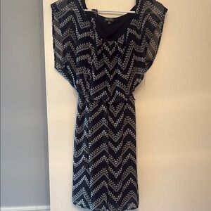 Lily Rose Black and White Zigzag Midi Dress